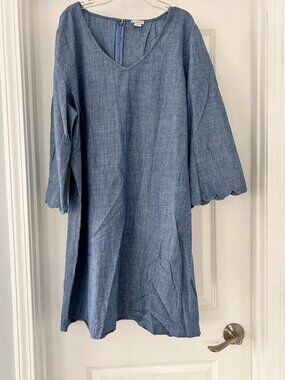 J.Crew Three Quarter Sleeve Denim Dress – Size 20